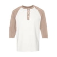 thumbnail image 7 of Resicozy 3/4 Sleeve Shirt Men Summer Color Block Henley Neck Baseball T-Shirts Casual Loose Fit Tees T-Shirt Beige S, 7 of 7