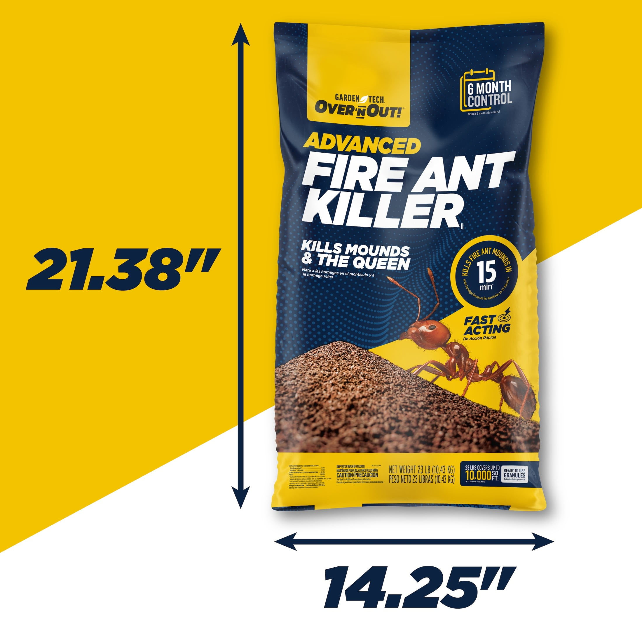 Over 'n Out Advanced 6 Month Control Fire Ant Killer Granules, 23 lb.