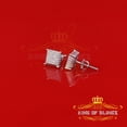 thumbnail image 6 of King of Bling's Aretes Para Hombre 925 Silver 0.15ct Diamond Women & Men Square White Earrings, 6 of 12