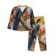 thumbnail image 1 of Balery Bluebird Blossom Elegance Conjunto de Pijama con Estampado para Mujer, Conjunto de Dos Piezas con Manga Larga, Ropa de Dormir Suave con Bolsillos, Pijamas Cómodos-XX-Large, 1 of 7