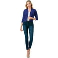 thumbnail image 3 of Cielo Women's 3/4 Sleeve Solid Open Front Cropped Bolero Shurug Light Cardigan, 3 of 5