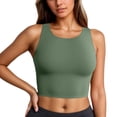thumbnail image 1 of PMVFHDE Women's Solid Color Tankini Swim Top Comfortable Breathable Shirt For Beach Pool Summer Water Activities Army Green,XXL, 1 of 6