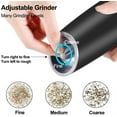 thumbnail image 5 of Gravity Electric Pepper and Salt Grinder Set -  Adjustable Coarseness - Battery Powered with LED Light - One Hand Automatic Operation - Stainless Steel Black, 5 of 7