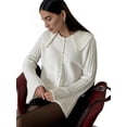 thumbnail image 4 of Women'S Open Front Sweater Cardigan Long Sleeve Button Down Knit Crop Cardigan Chunky Loose Outerwear Coats White S, 4 of 7