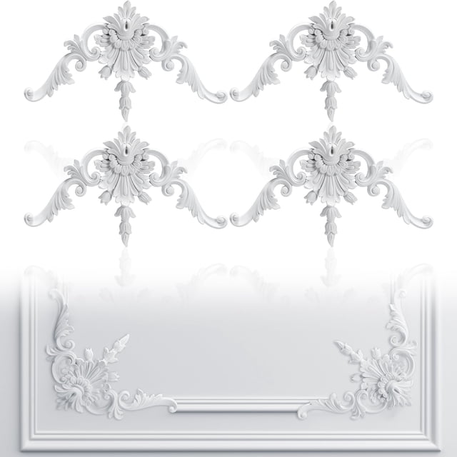Kit de Molduras para Pared Estilo Francés Pangda en PU 19x19 cm 4 piezas