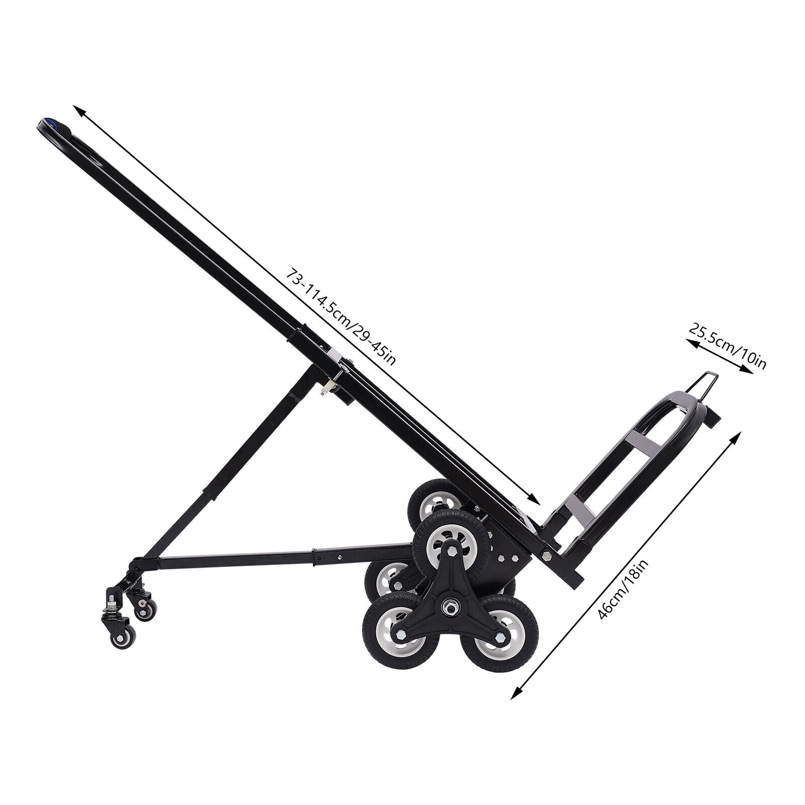 Miumaeov Stair Climbing Cart 330lbs Capacity Portable Folding Trolley with 6+2 Wheel All Terrain Heavy Duty Stair Climber Hand Truck with Adjustable Handle