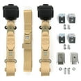 thumbnail image 1 of Chevy Impala 1958 Standard 3 Point Tan Retractable Bench Seat Belt Kit with Bracketry - 3 Belts, 1 of 1