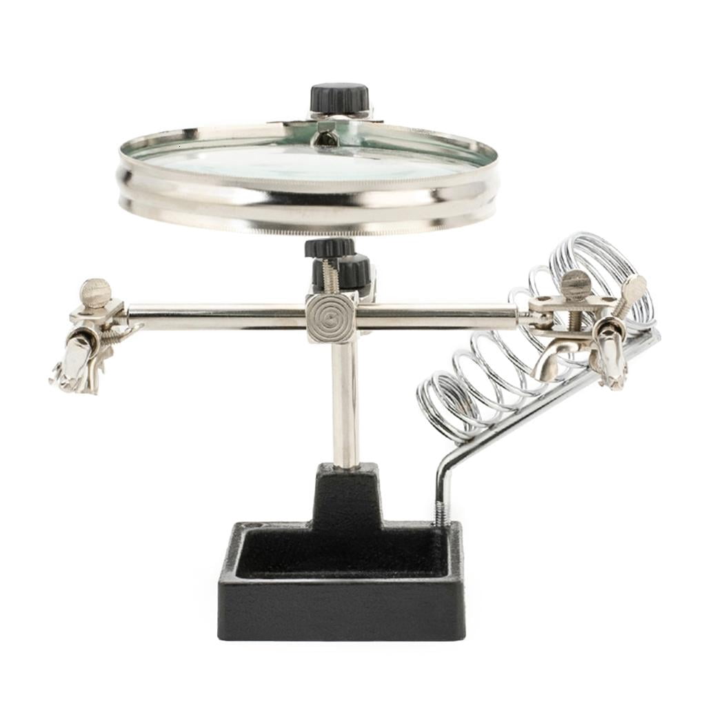 CEORPER Soldering Iron Station Stand with Welding Magnifying Glass Clip Clamp Magnifier