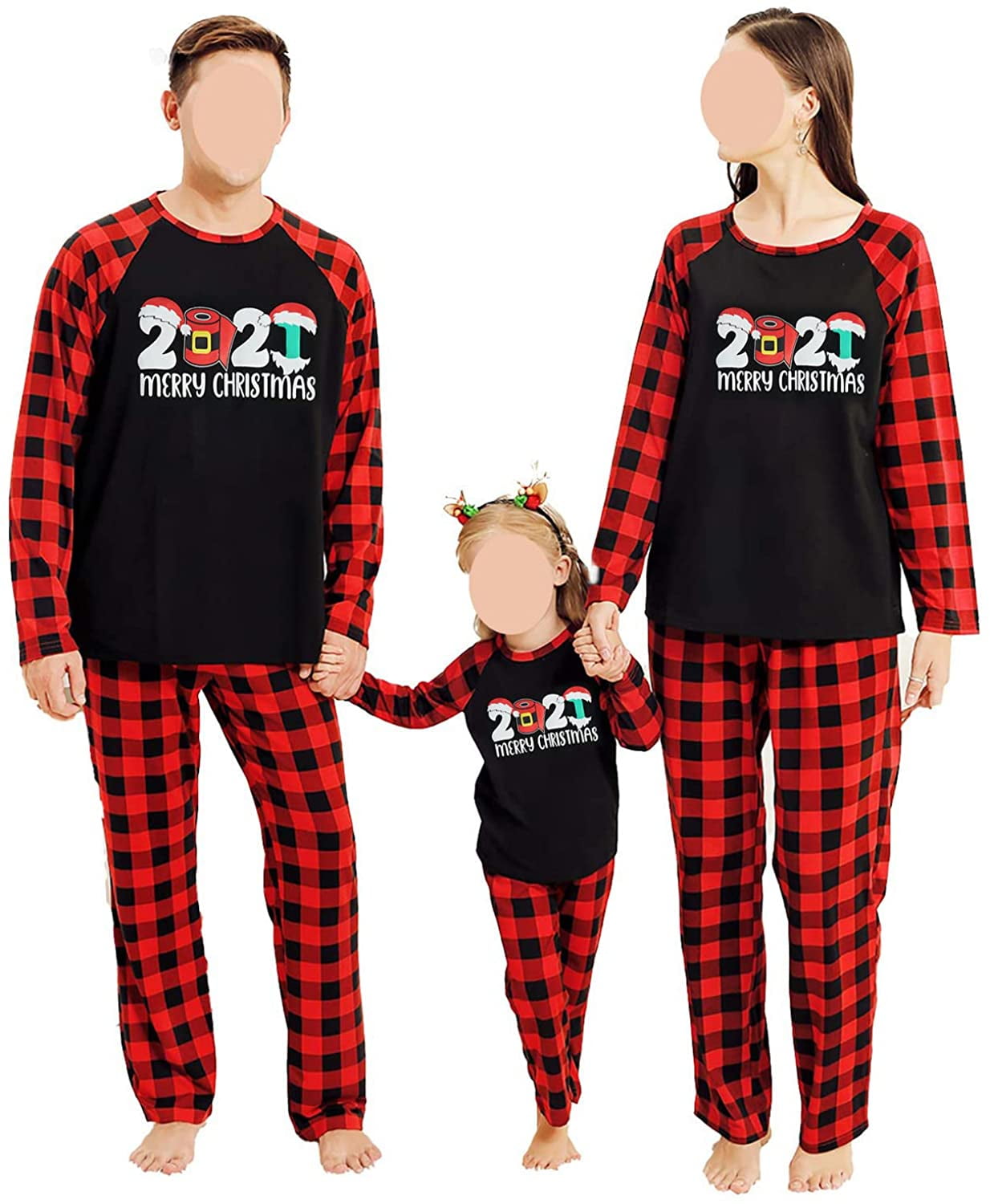 Sinhoon Matching Family Pajamas Sets Christmas Pjs 2021 Letter Print ...