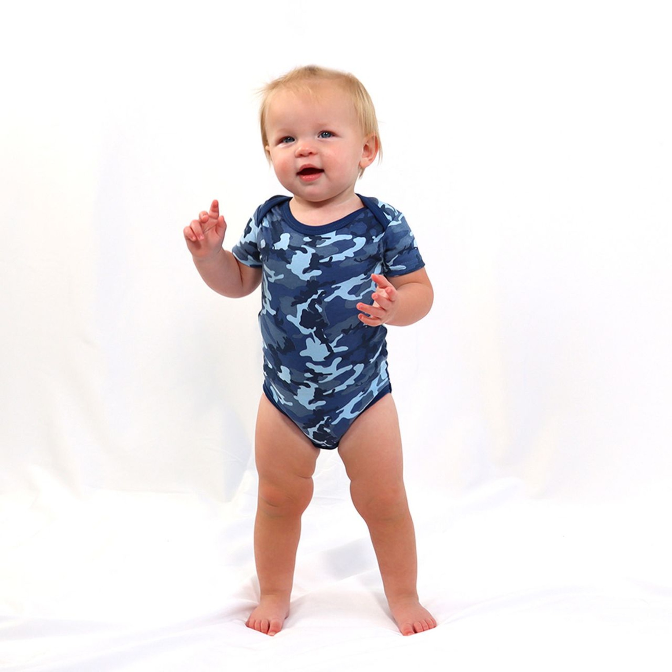 Peanutshell Baby Boy Blue Camo Bodysuits 7-Pack photo 7