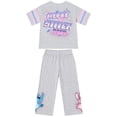 thumbnail image 4 of Stitch & Angel Girls' Athletic Front & Back T-shirt with Embroidery & Straight Leg Fleece Pants, 2-Piece, Sizes 4-16, 4 of 10