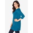 thumbnail image 3 of Roaman's Women's Plus Size Cotton Ultimate Boatneck Tunic With Side Slits, 3 of 6