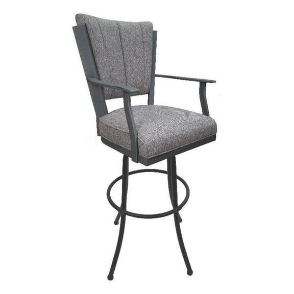 Swivel Extra Tall Bar Stool 34" (35) Montana - Mojave Gray Fabric - Gray Metal