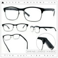 thumbnail image 2 of Classic Half Rim Contemporary Fashion Rectangle Powered Reading Glasses All Black +1.0, 2 of 7