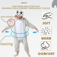 thumbnail image 2 of Hippo Onesie Kids Unisex Animal One piece Pajamas Polyester sleepwear Grey Outfit for Gilrs and Boys 10-12 Years, 2 of 6