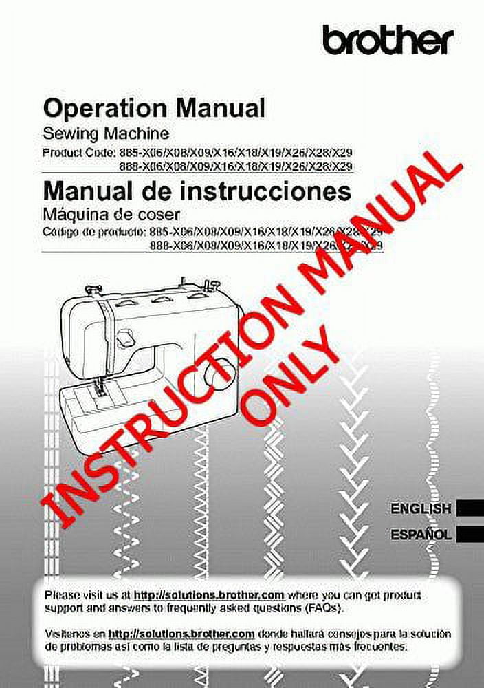 Brother XL-5130 XL-5232 XL-5340 Sewing Machine Owners Instruction