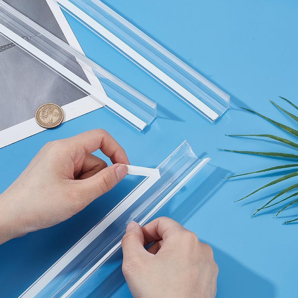 14 Pcs Clear Wall Corner Protector Self-Adhesive Edge Protector Corner Guard for Wall Door Frame Cabinet Baseboard Table Stair 15.75x11.6 Inch