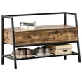 thumbnail image 1 of HOMCOM Banc à Chaussures avec Étagère de Rangement et Compartiments Cachés pour Couloir, 1 of 10