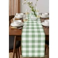 thumbnail image 4 of Sage Green Lattice Table Runner 120 Inches Long for Dining Table Decor,Farmhouse Pastoral Buffalo White Check Burlap Linen Farmhouse Table Runner Coffee Table Runners for Kitchen Party Holiday, 4 of 8