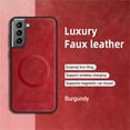 thumbnail image 4 of Allytechgroup Magnetic for Samsung Galaxy S21 Case, Compatible with MagSafe Support Magnetic Car Phone Mount PU Leather Slim Phone Case for Women Men for Samsung Galaxy S21, Winered, 4 of 10