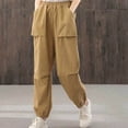 thumbnail image 2 of AherBiu Cotton Linen Pants for Women High Waisted Summer Casual Cinch Bottom Trousers with Multi Pockets, 2 of 5