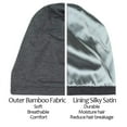 thumbnail image 5 of 2 Pack Sleep Cap, Satin Bonnet Silk Hair Bonnet, Night Cap Slouchy Breathable Headwear Curly Hair Satin Lined Beanie Chemo Cap Silk Lined Hat for Men/Women(Black, Grey), 5 of 5
