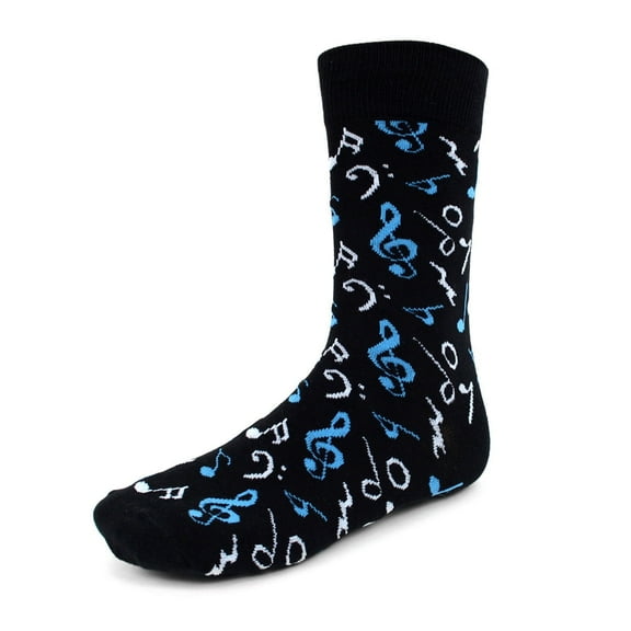 Urban-Peacock Men's Novelty Fun Socks - Music Notes in Black - 1 Pair