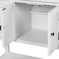 thumbnail image 5 of Wood Console Table, White Living Room Console Table with 4 Storage Drawers, 43'' Premium Entryway Buffet Sideboard Desk with Cabinet and Shelf, Rustic Narrow Table for Under Stairs, 220bs, S9279, 5 of 8