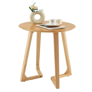 Giantex Teak Wood End Table, Solid Live Edge Outdoor Side Table w/Natural  Grain & Heavy