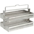 thumbnail image 1 of MasteelfCA Glass Slides Rack Stainless Steel Staining Rack Microscope Slides Holder, 1 of 8