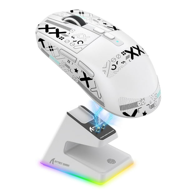 Ratón inalámbrico para juegos ATTACK SHARK X6 26K DPI RGB blanco