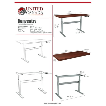 Coventry Manual Crank Handle Standing Desk Sit Stand Desk With