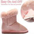 thumbnail image 3 of Kushyshoo Pink Girls Snow Boots Warm Faux Fur Lined Glitter Strap Winter Shoes Lightweight with Hook-and-loop Size 3M, 3 of 6