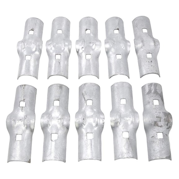 Line Rail Clamps 5 Pack - 1 3/8" x 1 3/8" Galvanized Steel Fence Rail Clamps - Chain Link Fence Repair & Building Hardware - Heavy Duty Outdoor Fence Clamps