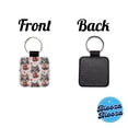 thumbnail image 4 of Cute Werewolves Hearts Watercolor Faux Leather Square Keychain, 4 of 7