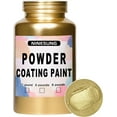 thumbnail image 1 of Powder Coating Powder | Powder Coat Perfect for Metal Surfaces | Car Paint | Building Materials | Powder Paint for Steel Structures, Factories, Buildings, Playgrounds, Gardens (Gold, 4 oz), 1 of 8