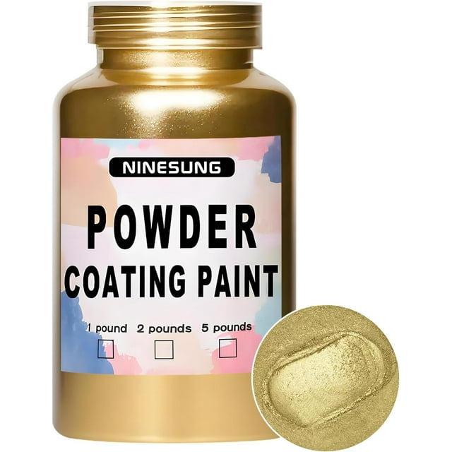 Powder Coating Powder | Powder Coat Perfect for Metal Surfaces | Car Paint | Building Materials | Powder Paint for Steel Structures, Factories, Buildings, Playgrounds, Gardens (Gold, 4 oz)