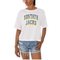 thumbnail image 2 of Women's Gameday Couture White South Dakota State Jackrabbits Claim To Fame Boxy Cropped T-Shirt, 2 of 5