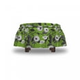 thumbnail image 4 of Floral Ottoman Cover, Flowers Big Leaves, 2 Piece Slipcover Set with Ruffle Skirt for Square Round Cube Footstool Decorative Home Accent, Standard Size, Lime Green Multicolor, by Ambesonne, 4 of 5