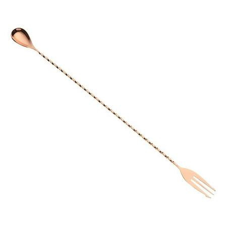 Mercer Barfly 15.75" Bar Spoon with Fork | Copper Plated