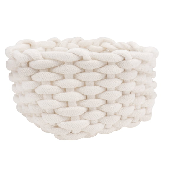 LEORX 1Pc Beige Woven Sundries Basket Lightweight Storage Container for Bedroom