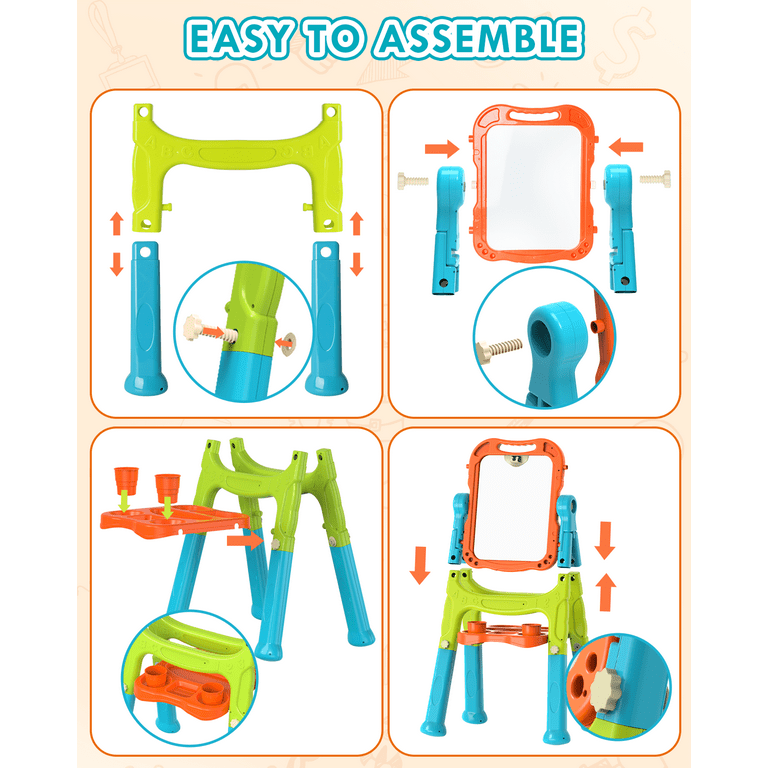 Lehoo Castle Kids Art Easel, 4 in 1 Double Sided Magnetic