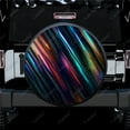 thumbnail image 1 of Abstract Lines Colorful Neon Pattern Polyester Universal Spare Wheel Tire Cover Wheel Covers for Trailer RV SUV Truck Camper, 1 of 5