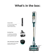 Shark PowerDetect Corded Stick Vacuum, Carpet and Hardfloors, Pet Friendly, Direction Detect, Floor Detect, DuoClean Brushroll, Removable Handheld, HZ4000 Teal