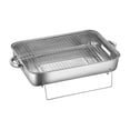 thumbnail image 2 of Tongina Stainless Steel Roaster Pan with Rack Meat Baking Grill Rack Tin Tray Deep Broiling Pan Turkey Roaster for Cooker BBQ Camping, 2 of 8