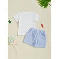 thumbnail image 5 of Baby Boy Easter Outfits 6 12 18 24 Months 2T 3T 4T Toddler Boys Summer Clothes Short Sleeve Truck Embroidery T-Shirt + Striped Shorts 2Pcs Set, 5 of 9