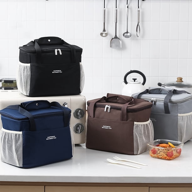 Bolsa térmica blanda aislante - portátil y plegable para picnic, playa, camping - bolsa de almuerzo impermeable de 11,8x9,3x8,7 pulgadas, azul oscuro