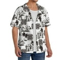 thumbnail image 4 of Xecao offers the Beach for Men's Casual Short-sleeved Shirt, a button-up collared shirt with a pocket, perfect for beach vacations and yacht travel in the Medium size., 4 of 7