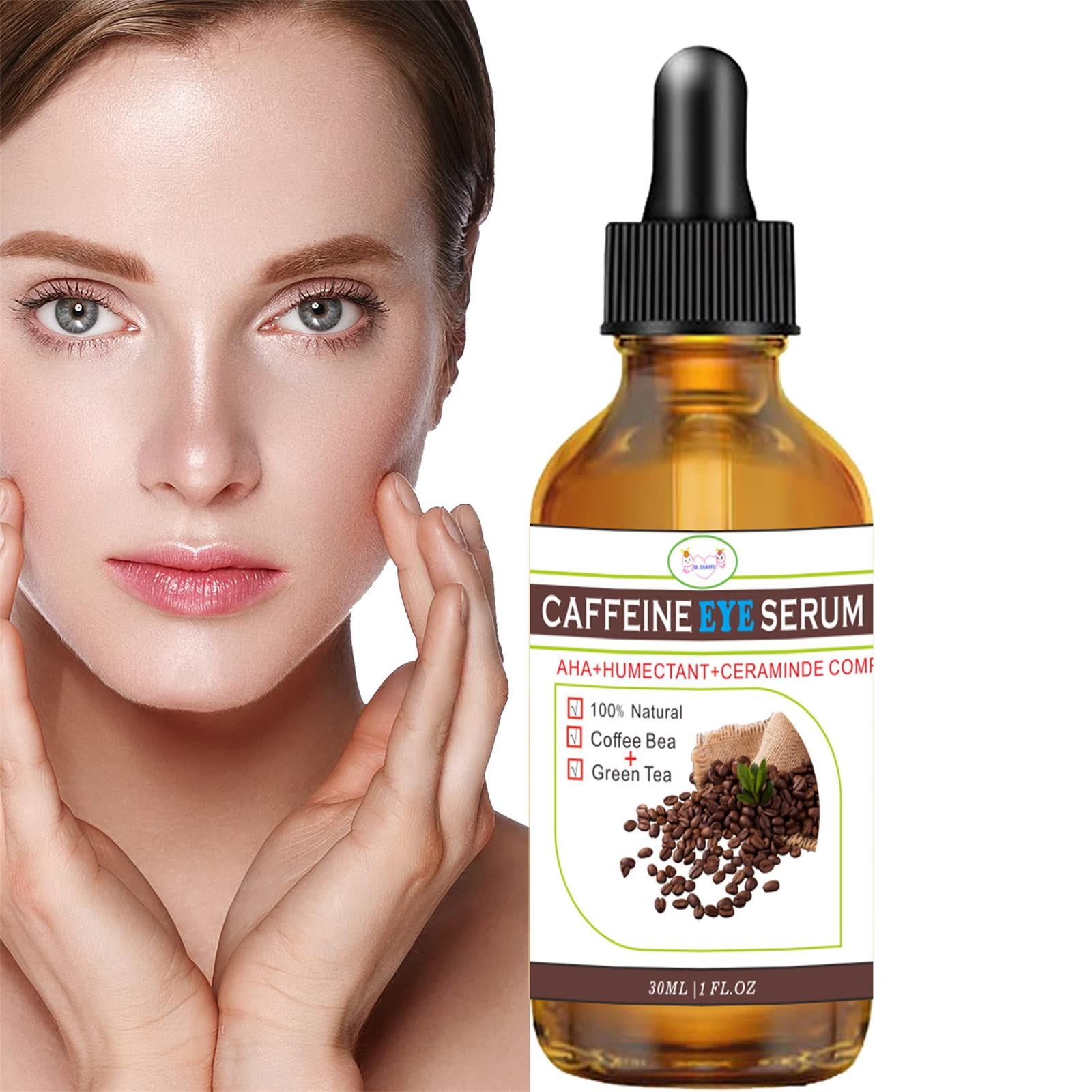 Eye Serum With Vitamin C Hyaluronic Collagen Eye Lift Serum Reduces Puffiness Dark Circles Under Eye Bags Wrinkles And Fine Lines Around The Eyes 30ml glass A