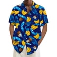 thumbnail image 1 of Playeras Camisa para hombre Camisa de playa de manga corta holgada informal (Dark Blue, M), 1 of 4